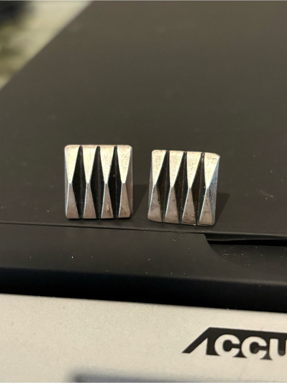 Tahe Sterling Silver Boho Square Stud Earrings
